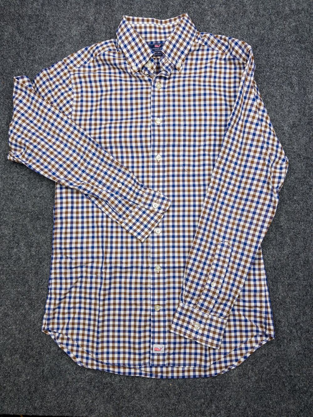 Vineyard Vines Slim Fit Murray Checked Shirt Size Small